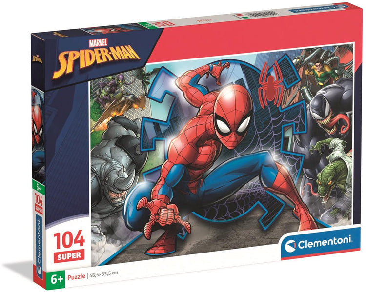 Clementoni – Puzzle – 104 Teile – Super Spider-Man – Kinderpuzzle – ab 6 Jahren