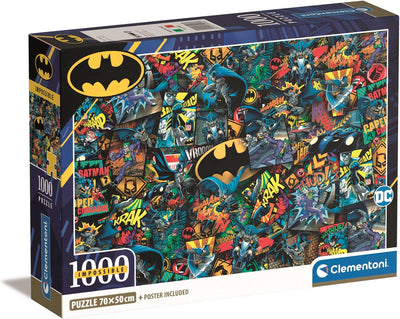 Clementoni - Puzzle - Batman - DC - 1000 Teile - unmöglich - mit Poster - ab 14 Jahren
