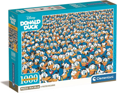 Clementoni – Puzzle – 1000 Teile – Impossible Donald Duck Compact – ab 14 Jahren