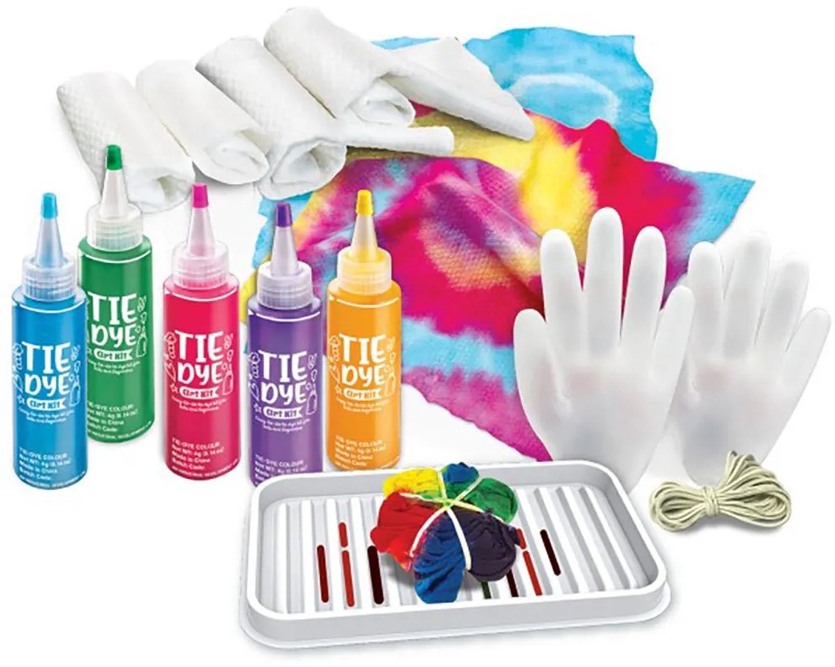 4 m Bastelarbeiten – Machen Sie Ihre eigene Batikkunst – 7 Teile – Hobbypaket – Kidzmaker-Kunstset – 8+