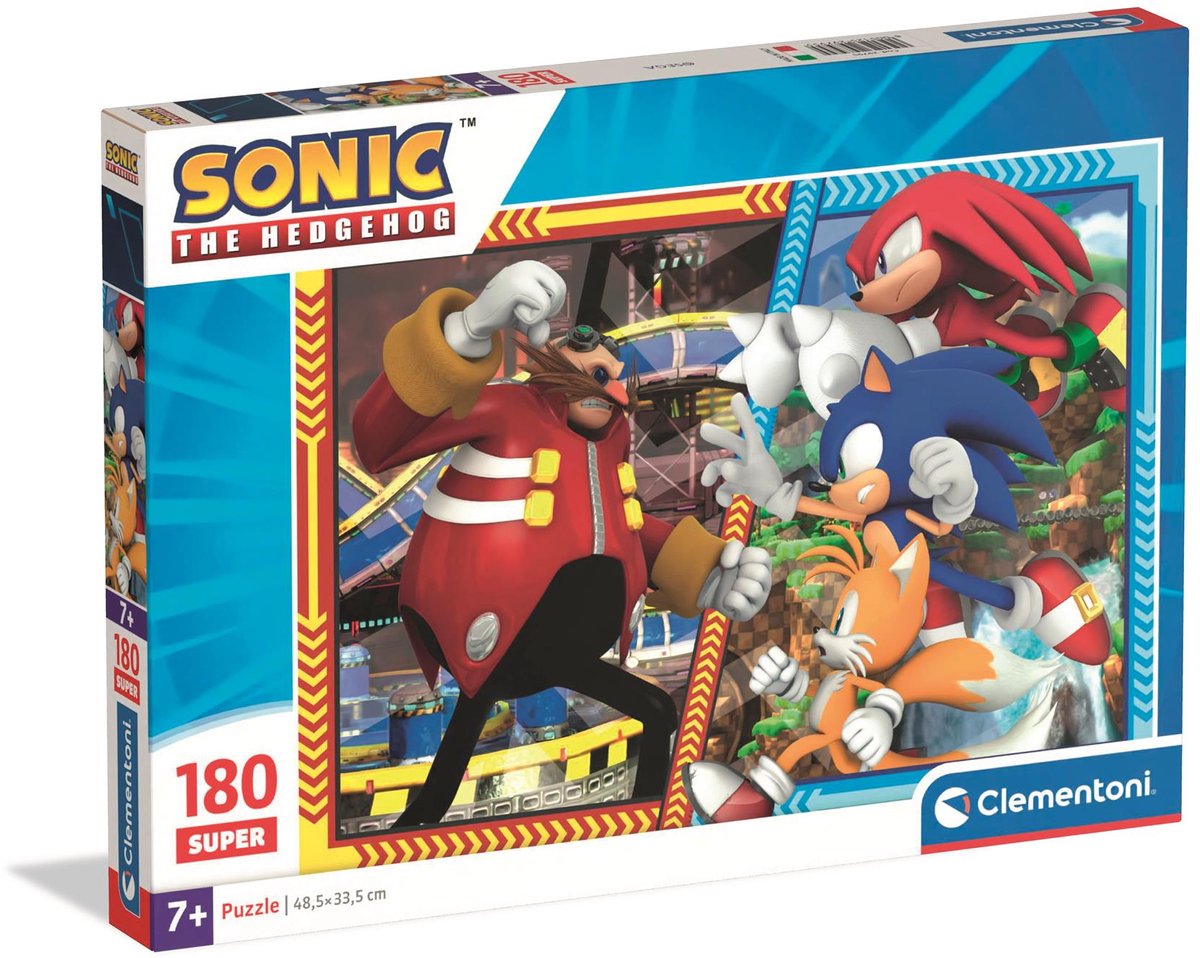 Clementoni - Kinderpuzzle - 180 Teile - Super Sonic - Puzzle ab 7 Jahren