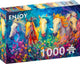 Genießen Sie das bunte Puzzle mit 1000 Tieren im Galopp.