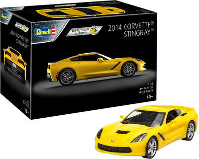 Revell Modellbausatz Militärfahrzeuge – 07825 Corvette Stingray 2014 – Easy-Click-Kunststoff – 1:25 – Modellbausatz