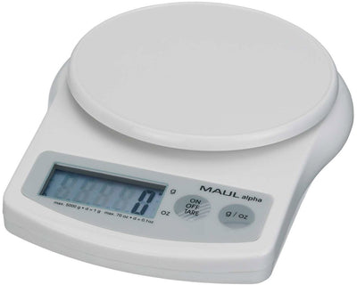 Maul Buchstabenwaage Alpha 5 kg - weiß - Kunststoff - 1 Stück - 18,8 x 14,1 x 3,7 cm -