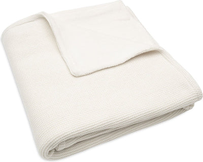 Jollein – Decke für Kinderbett 100 x 150 cm, Grundstrick – Babydecke – elfenbeinfarbenes Korallenvlies