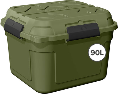 Sunware q-line wasserdichte Aufbewahrungsbox mit Deckel 90 l – 60,1 x 53,1 x 42,5 cm