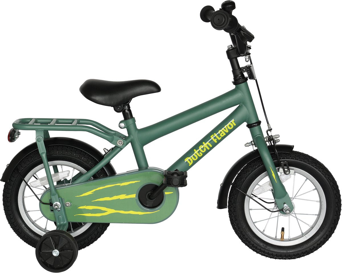 Niederländisches Kinderfahrrad 12 Zoll – grün – 2 bis 4 Jahre – Bremse und Rücktritt