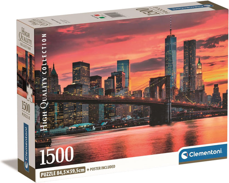 Clementoni – Puzzle – 1500 Teile – East River in der Abenddämmerung – Puzzle für Erwachsene