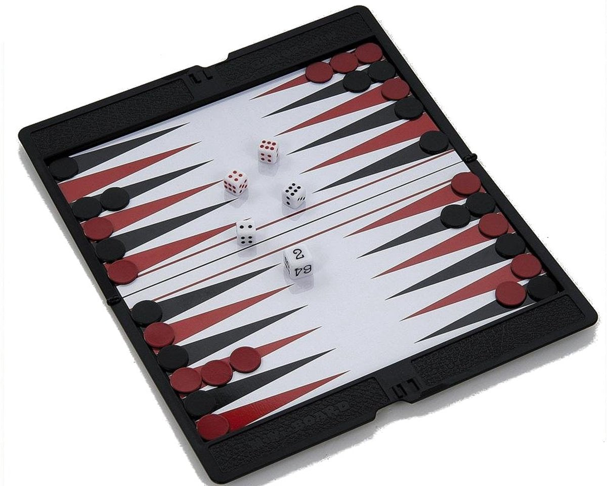 Philos Hot Sports + Toys Backgammon-Reisespiel, magnetische Hülle, 17 x 10 cm, Reisegröße.