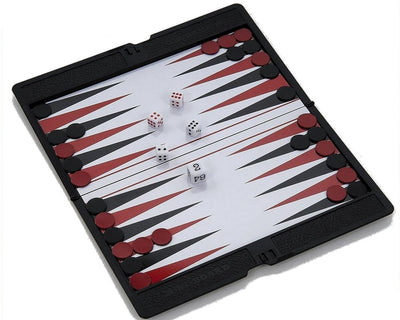 Philos Hot Sports + Toys Backgammon-Reisespiel, magnetische Hülle, 17 x 10 cm, Reisegröße.