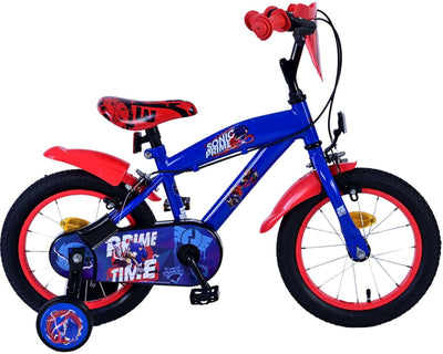 Sonic Prime Prime Children's Bike Boys 14 Zoll blau rot zwei Handbremsen