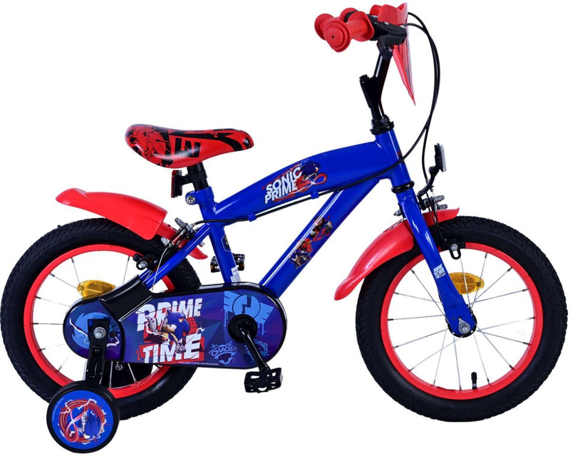 Sonic Prime Prime Children's Bike Boys 14 Zoll blau rot zwei Handbremsen
