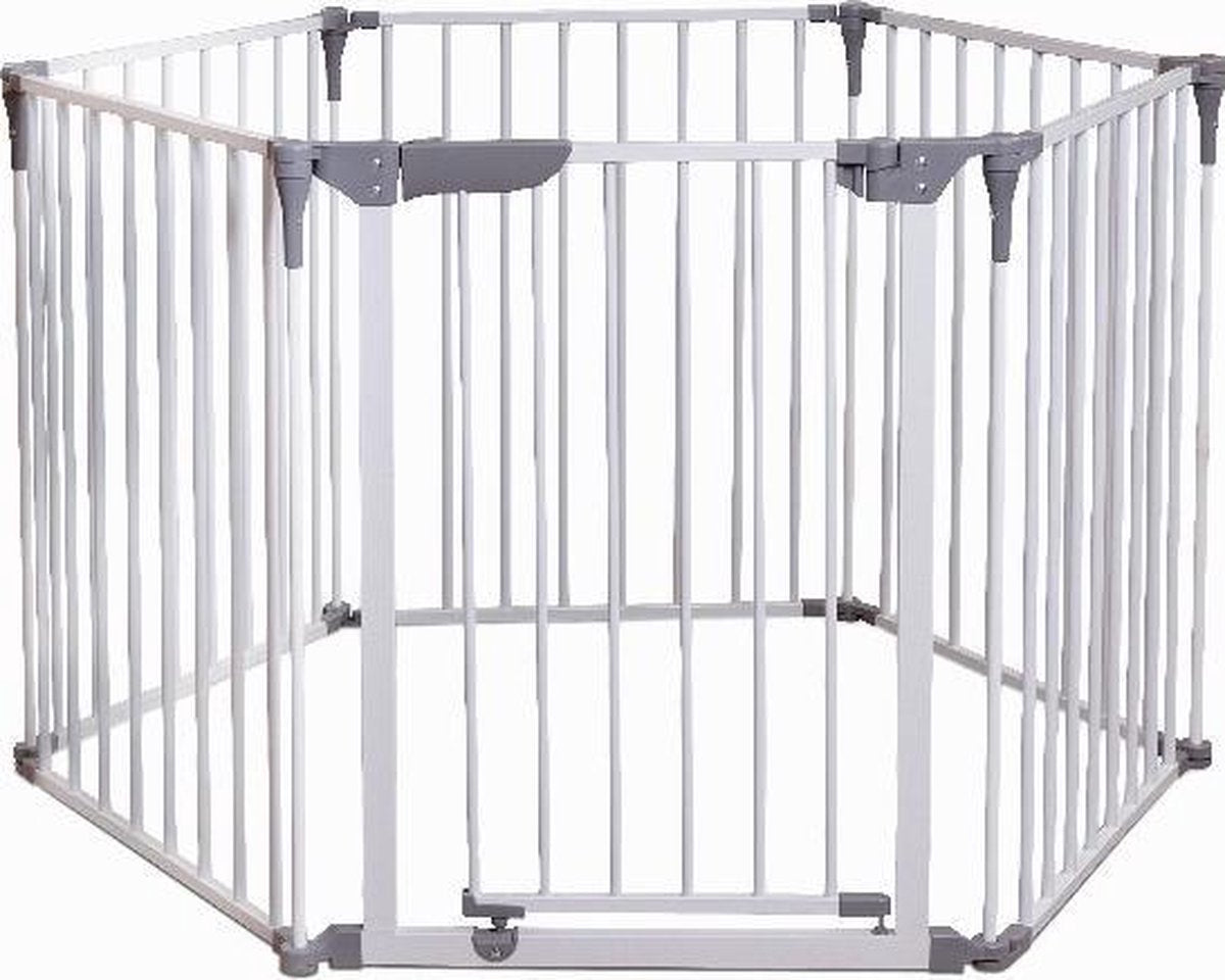 Dream Baby Dreambaby Royale Converta 3 in 1 – Bodenbox – Sicherheitsgitter – Feuerschutzgitter – Laufstall Baby – Spielbox – Krabbelbox – Weiß