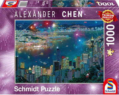 Schmidt Feuerwerk über Hongkong, 1000 Teile Puzzle