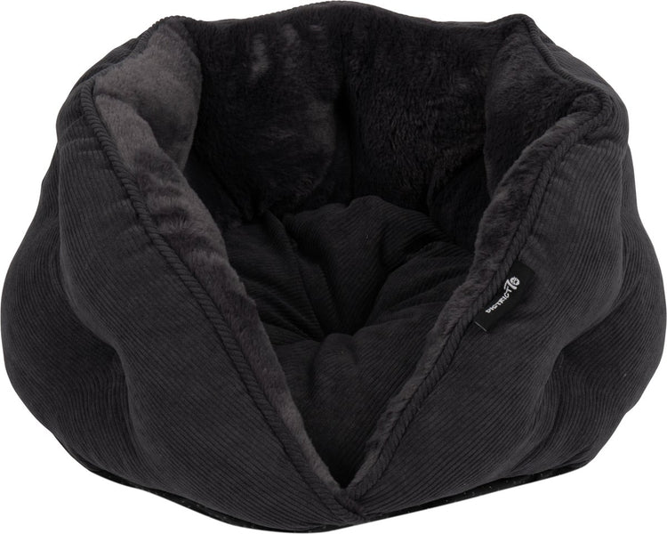 Baboo District 70 Tuck – luxuriöser Retro-Katzenkorb aus Cord – dunkelgrau – 50 x 50 x 30 cm
