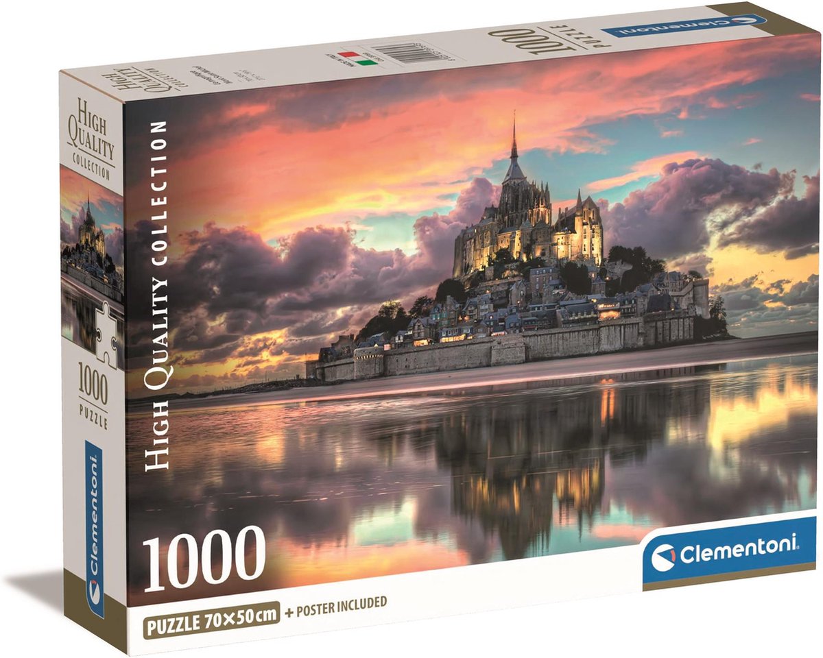 Clementoni – Puzzle – 1000 Teile – Le Magnifique Mont Saint-Michel – Puzzle für Erwachsene – hochwertige Sammlung