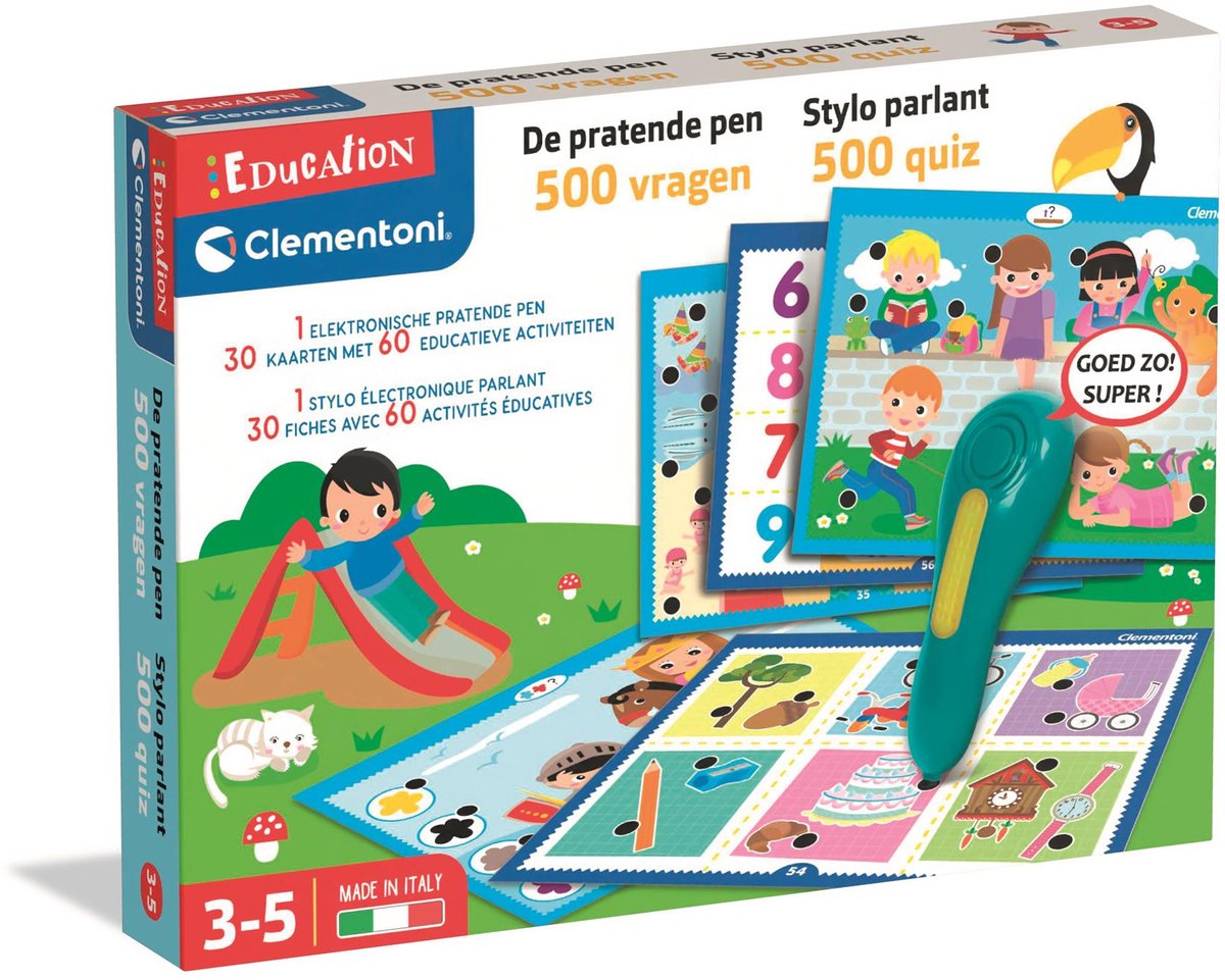 Clementoni Education – sprechender Stift, 500-Quiz