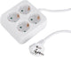 Q-Link-Buchse - 4-fach - geerdet - quadratisch - 3 x 1,5 mm² - 1,5 m - weiß
