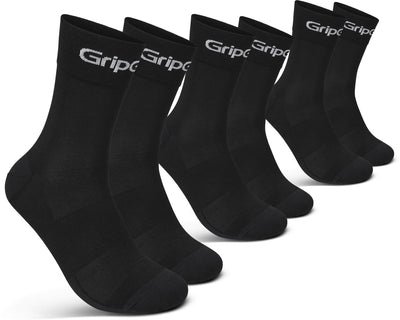 Gripgrab - Ride Regular Cut Sommer-Radsocken 3 Paar Radsport-Coolmax-Socken - Unisex - Schwarz