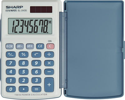 Sharp-Rechner - EL243S - Grau - 8-stellig - 1x LR54-Batterie - SH-EL243S