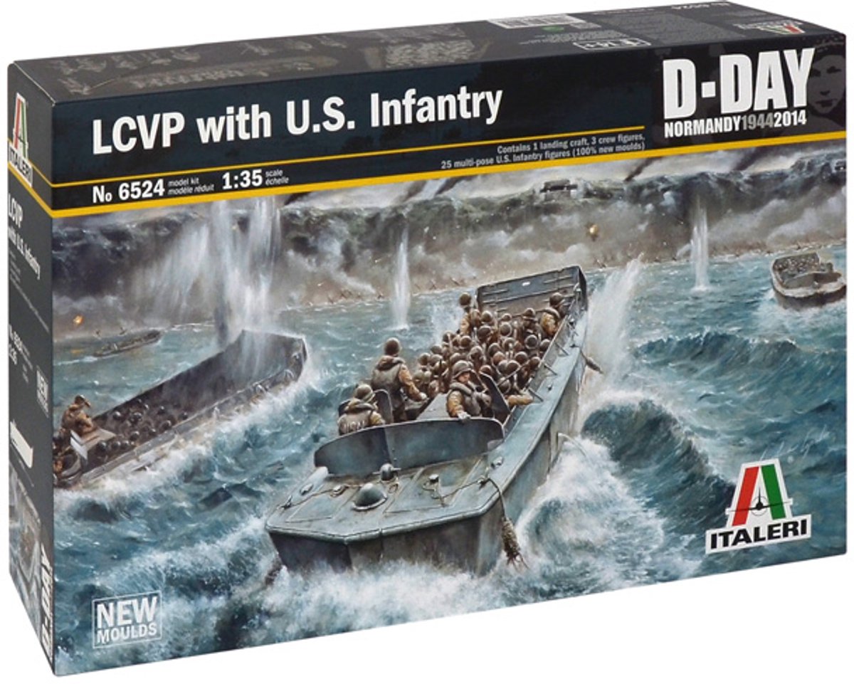 Italeri-Modellbausatz Militärfahrzeuge – 6524 LCVP mit US-Amerikanern. Infanterieplastik - 1:35 - Modellbau