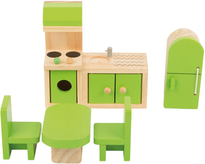 Kleine Fußhölzer Dollhouse Möbel Küche, 5dlg.