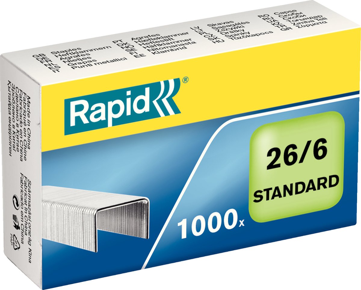 Rapid Standard verzinkt 26 6 Heftklammern – 1000 Heftklammern