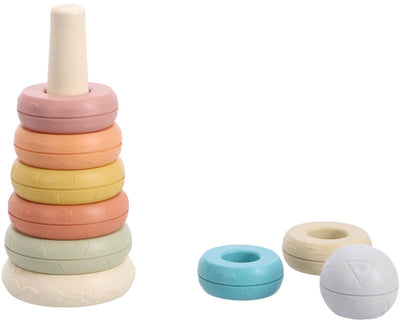 JIPY Bioplastic Deluxe Geschenkset Stapelstapel -Badbad und Spiele Ratelbal 3 Papes