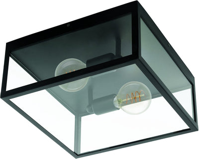 Eglo Kartause Deckenleuchte - e27 - 36 cm - Glas - Schwarz