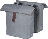 Basil City Doppel-Fahrradtasche grau, wasserabweisend, geeignet für E-Bikes, reflektierend, 28-32L - afbeelding 1