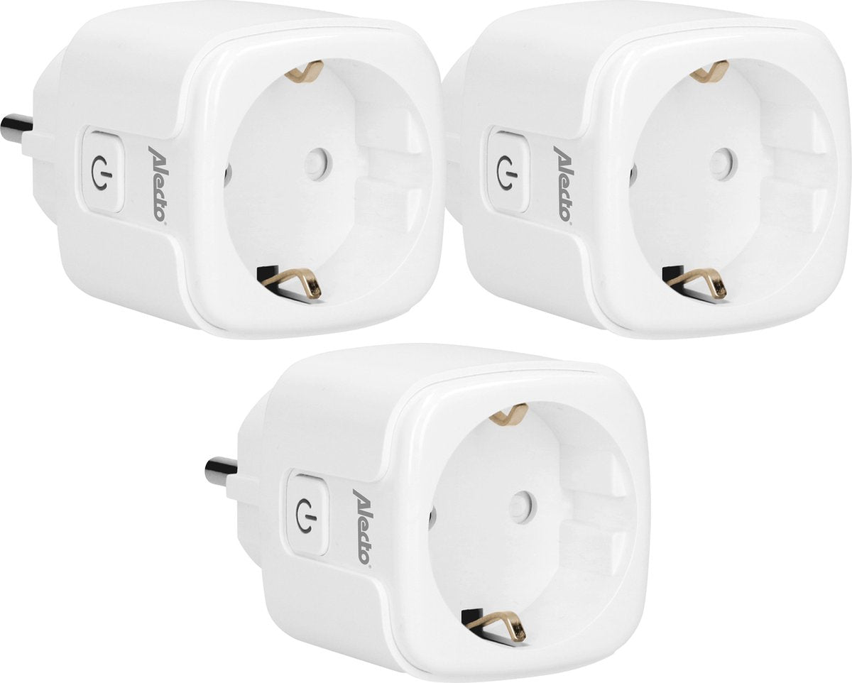 Alecto smart-plug20 Triple - Smart WiFi-Adapter mit Energiezähler - 16a 3680w -3 Stück