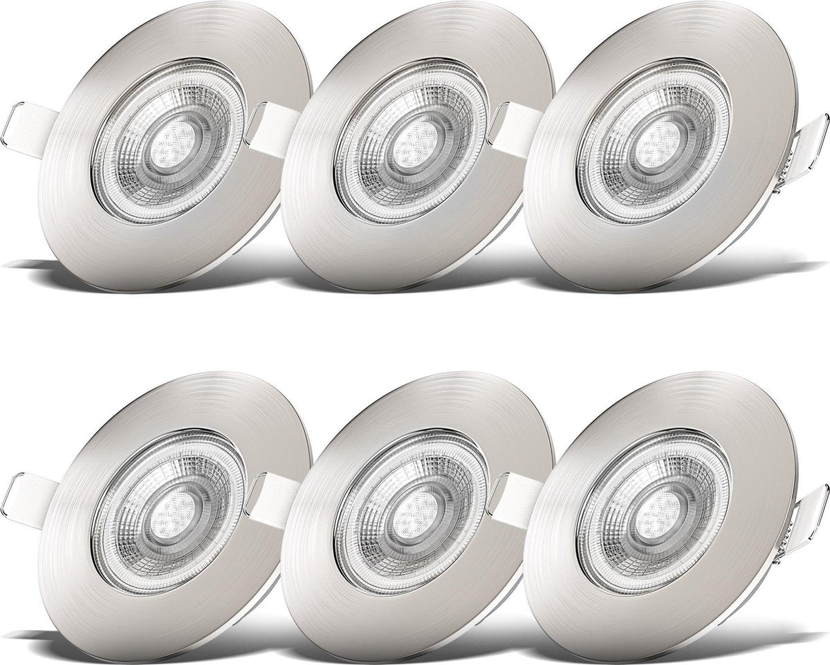 B.k.licht b.klicht - Badezimmer-Einbaustrahler - 6er-Set - LED-Badezimmerbeleuchtung - Strahler - IP44 - ø9cm - 3.000k - 460lm - 5w