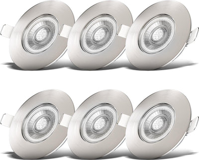 B.k.licht b.klicht - Badezimmer-Einbaustrahler - 6er-Set - LED-Badezimmerbeleuchtung - Strahler - IP44 - ø9cm - 3.000k - 460lm - 5w
