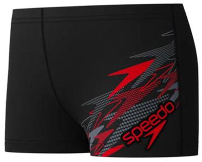 Speedo Medley Logo Aqua Shorts Jungen Sport-Badehose – Schwarz Rot