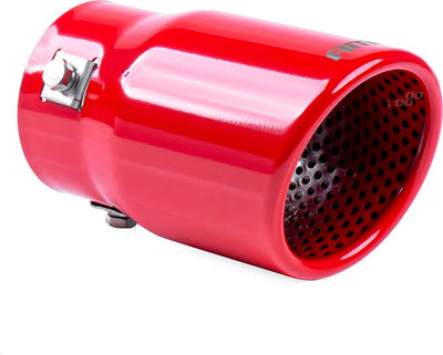 Amio Auspuffendschalldämpfer Zierstück Edelstahl Kupplungsstück 63mm rot