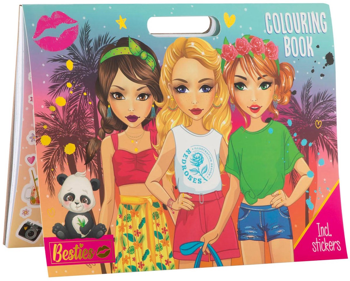 Besties Malbuch mit Aufklebern, 25 Malvorlagen