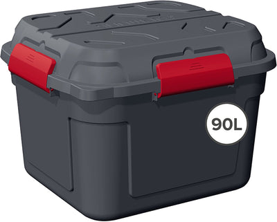 Sunware q-line wasserdichte Aufbewahrungsbox mit Deckel 90 l – 60,1 x 53,1 x 42,5 cm