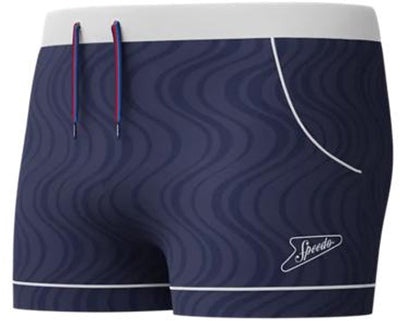 Speedo strukturierte Aquashort Herren-Sportbadehose – Marineweiß