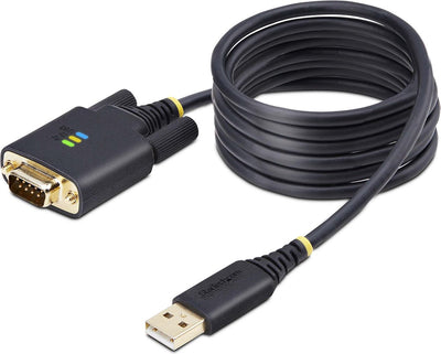 Startech 2 m USB-auf-Seriell-Adapterkabel, Com-Retention, FTDI, USB-A auf DB9 RS232, LED-Anzeigen, austauschbare DB9-Schraubenmuttern