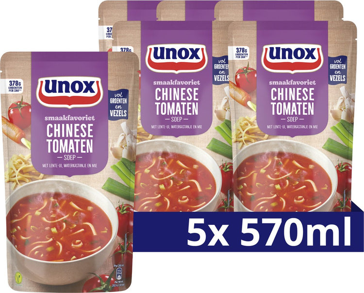 Unox - Suppe im Beutel - Chinesische Tomatensuppe - 5 Beutel x 570 ml