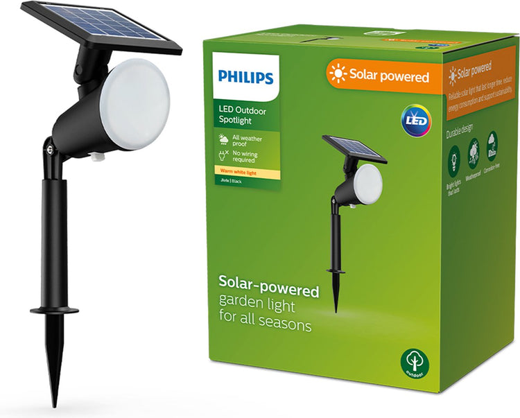 Philips LED Philips Jivix Solar-Sockellampe mit Spieß – Schwarz