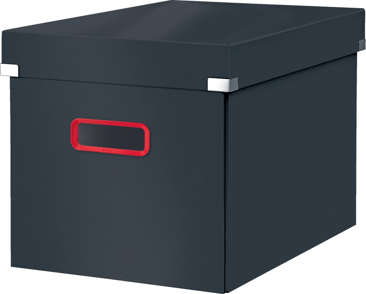 Leitz Click Store große Aufbewahrungsbox – 80 % recycelter Karton – 32 x 31 x 36 cm (BxHxT) – faltbare Aufbewahrungsbox mit Deckel – Samtgrau