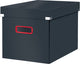 Leitz Click Store große Aufbewahrungsbox – 80 % recycelter Karton – 32 x 31 x 36 cm (BxHxT) – faltbare Aufbewahrungsbox mit Deckel – Samtgrau