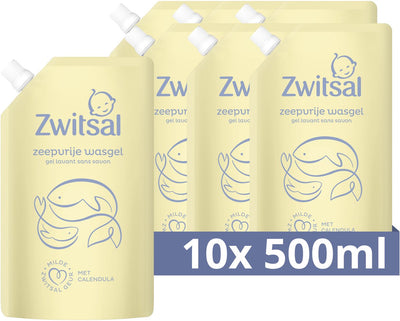 Zwitsal – seifenfreies Waschgel – Baby – 10 x 500 ml – Nachfüllpack