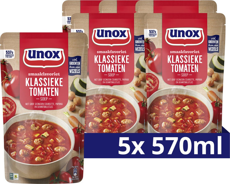 Unox - Suppe im Beutel - klassische Tomatensuppe - 5 Beutel x 570 ml