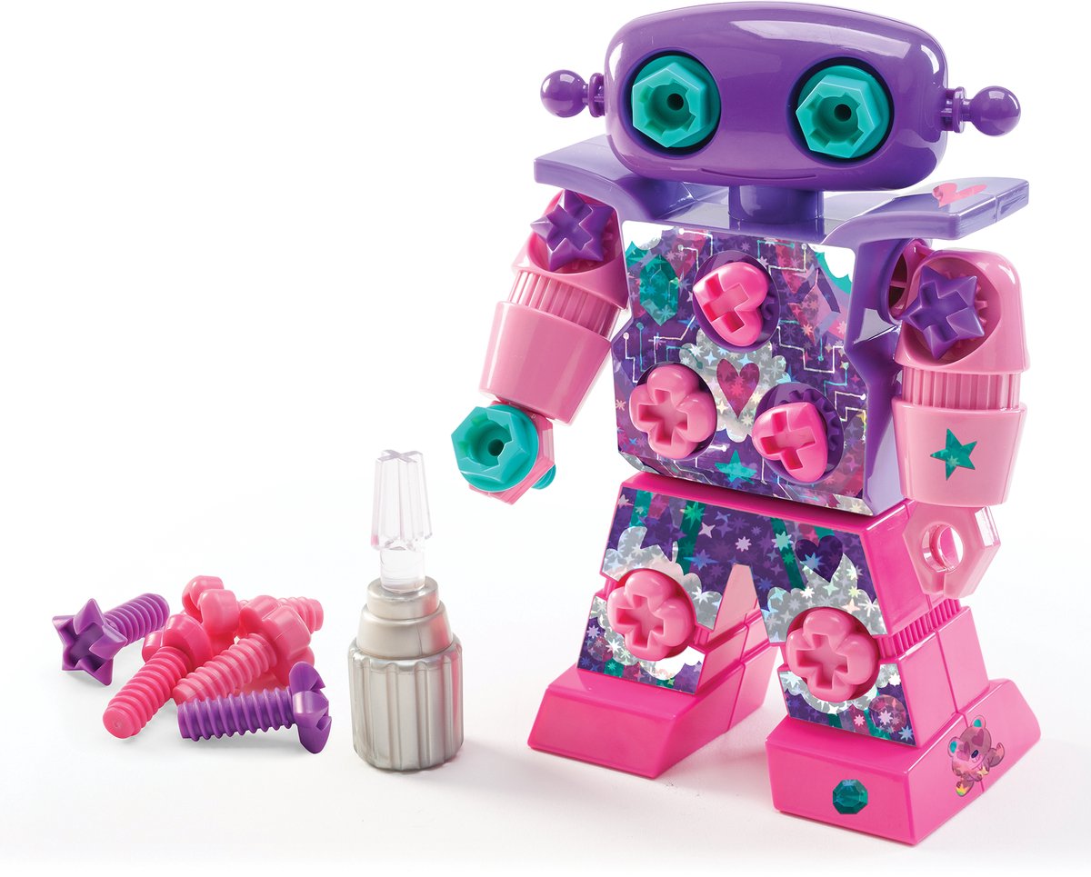 Lernressourcen Design Drill® Sparklebot® – Bohrer-Dekorationsroboter – Stiel – Rosa – 3+