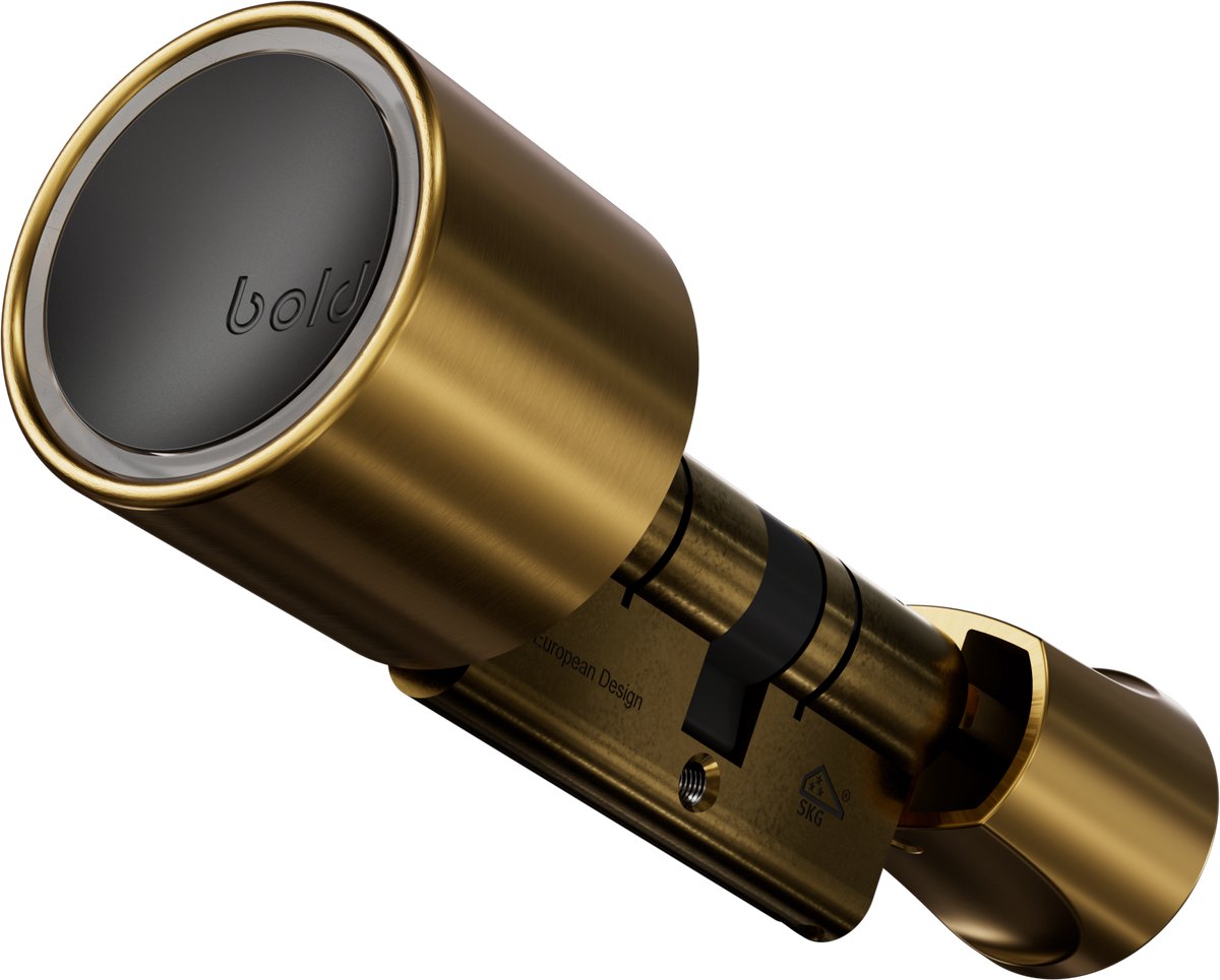 Bold Security Technology BV Bold Zylinder – Bold Elite – SX-33 – intelligentes Türschloss – Edelstahl – Messing