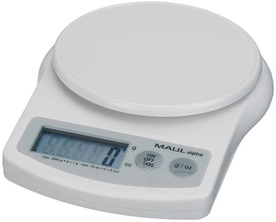 Maul Buchstabenwaage Alpha 2 kg - weiß - Kunststoff - 1 Stück - 18,8 x 14,1 x 3,7 cm -
