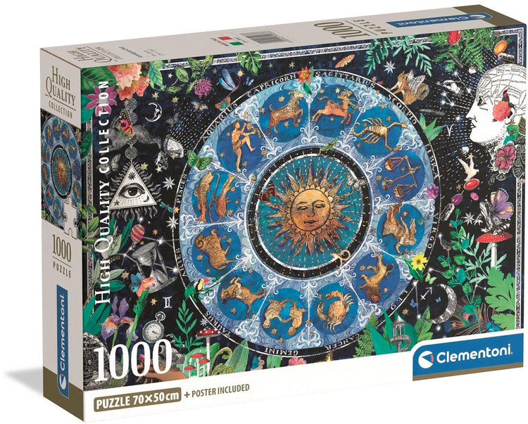 Clementoni – Puzzle – 1000 Teile – Astrologische Karte 2025 – Puzzle für Erwachsene – hochwertige Sammlung