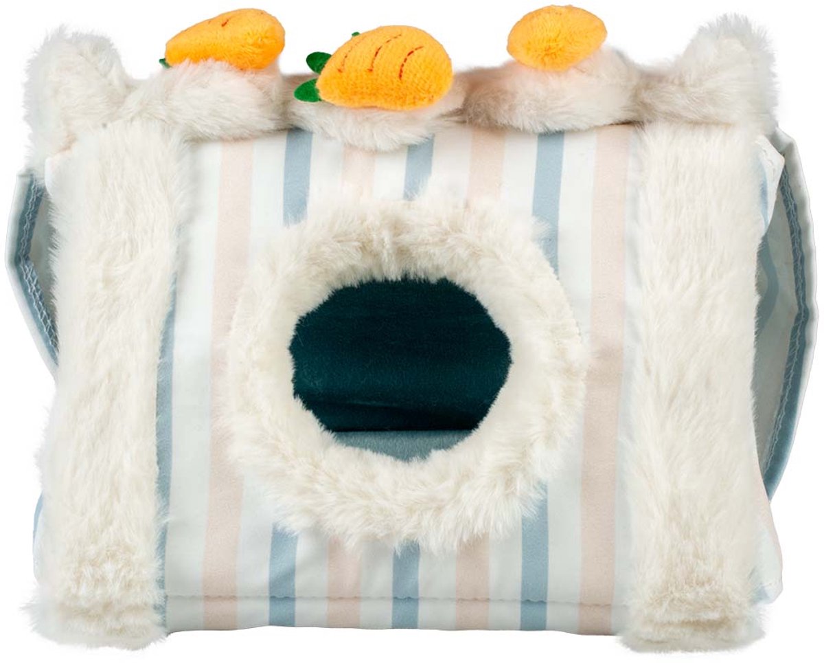 Duvo plus Spielzeit-Nagetierhaus, gestreift, dreieckig, M-30 x 25 x 23 cm, mehrfarbig